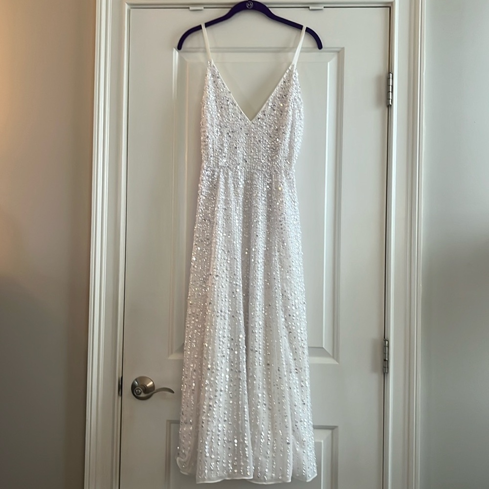 Great for brides! White sequin dress